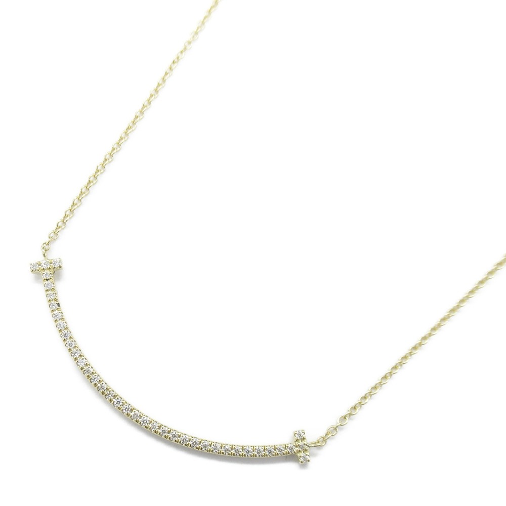 Tiffany T Smile Small Diamond Necklace Yellow Gold Diamond